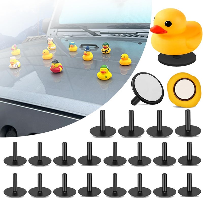 EJDRFN 20PCS Duck Plug Holder for Car Dash,Rubber Duck Mounts for Car Dashboard,Display Fixed Mount Duck Holder,Car Duck Plug,Black（Not Include Rubber Ducks - Image 1